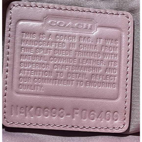 VTG Coach Suede Soho Double Buckle Flap Shoulder Bag Pink Tote Large Satchel Y2K - Picture 16 of 16